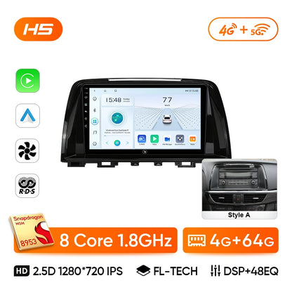 Ainavi Car Multimedia Player For Mazda 6 GJ Atenza 2013 2014 2015 Touring Sport GT wireless Carplay Android Auto 4G Wifi 2din