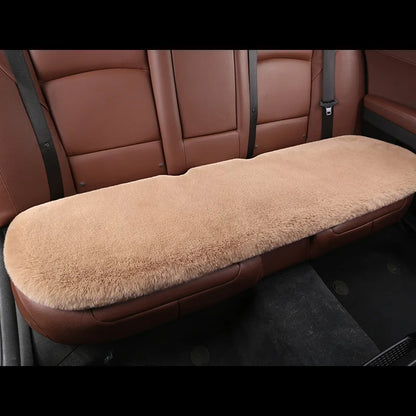 Car Seat Cover Cushion Winter Warm Plush Fluffy Car Seat Front Rear Wool Fur Capes Cushion Set Cotton Pad Car Interior