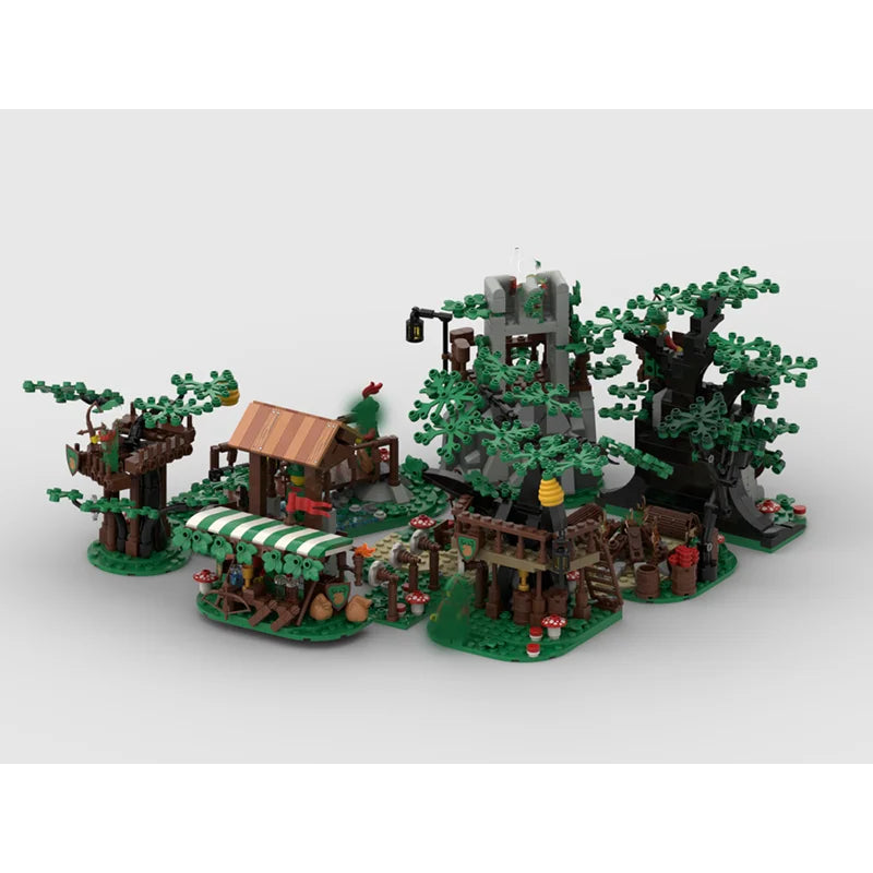 1393PCS New MOC Building Model Medieval Forest Hideout Collection Modular Children's Assembly Building Block Toy Gift
