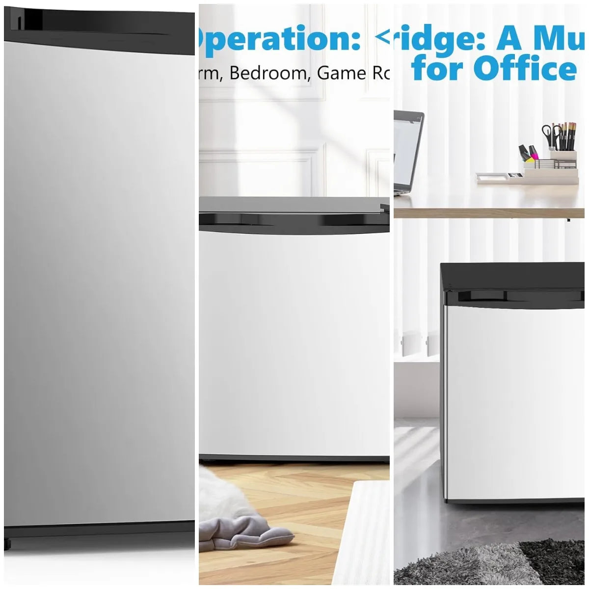 1.7 Cu.ft Mini Fridge with Freezer, Compact Refrigerator, Single Reversible Door, Ultra Quiet, Energy