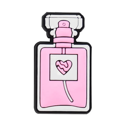1/30/90PCS Pink Peach Donuts Milk Cow Shoe Charms Perfume Flower Heart Piano Shoe Accessories Decoration Fits All Clogs for Wome