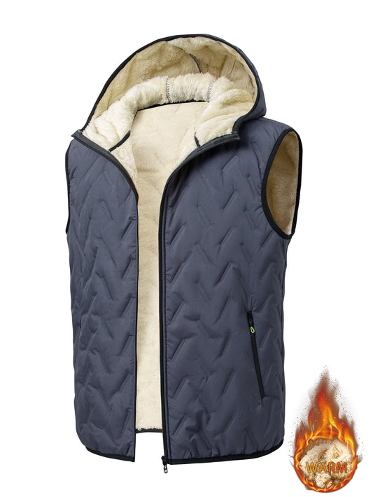 Heat Work Hooded Fleece Vest Men Winter Clothes Man Men's Padded Jackets Running Vests Winterize Heated Gilet Male Coat Clothing