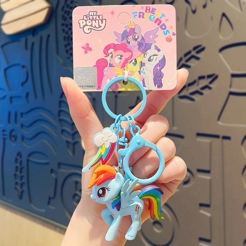 Genuine My Little Pony Car Keychain Charm Cute Bag Pendant Anime Figures Sweet Gifts For Friends And Family Birthday Festivals