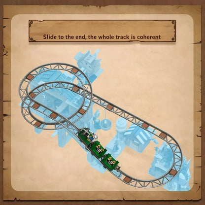 Interactive Mine Coaster Building Blocks with Full Loop Tracks, Working Winch & Water Wheel Mechanical Function, Western Wildern
