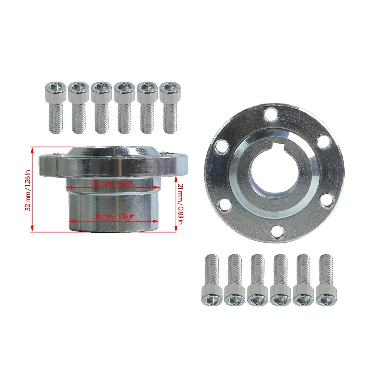 1Set of 2 20mm 6 Stud #35 Sprocket Hub Flange Adapter For Go Kart Mini Bike Trike 45 # steel  material