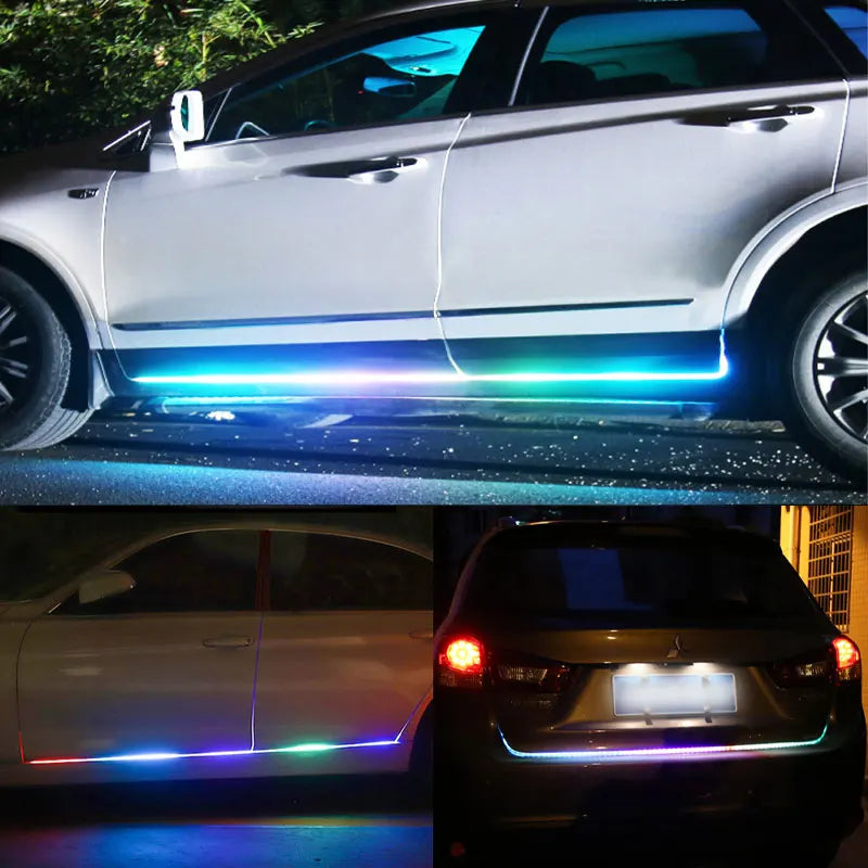 LED Car Hood Symphony Light Strip Daytime Running Light APP Remote Control RGB Led Colorful Auto Decorative Atmosphere Light 12V