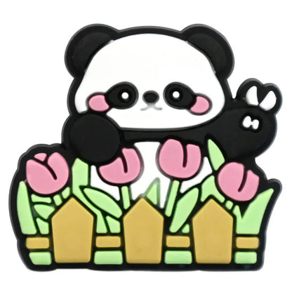 1/20/50/100Pcs Panda Series Shoe Charms Cute animal Shoes Accessories Decoration Clog Sandal Buckle Bithday Holiday Party Gifts