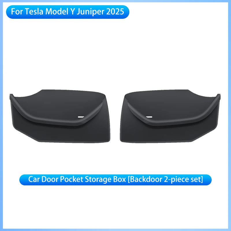 For Tesla Model Y Juniper 2025+ Door Side Storage Box Fully Covered Door Storage Tray TPE Front And Rear Door Side Storage Boxes