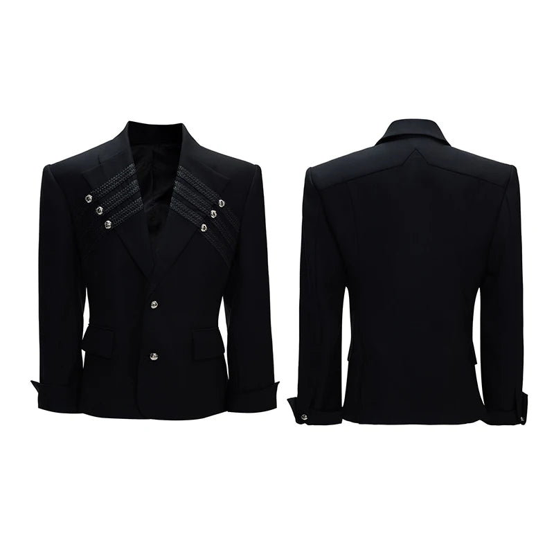 Nerazzurri Spring Autumn Blazer for Men Single Breasted Loose European Court Style Luxury Designer Clothes Menswear 2026