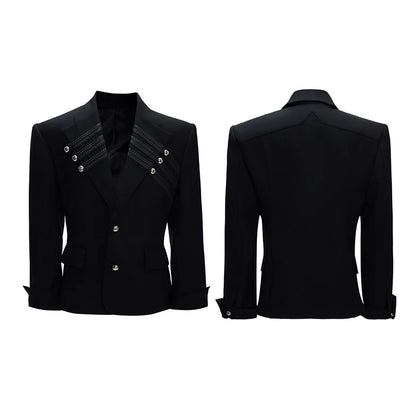 Nerazzurri Spring Autumn Blazer for Men Single Breasted Loose European Court Style Luxury Designer Clothes Menswear 2026