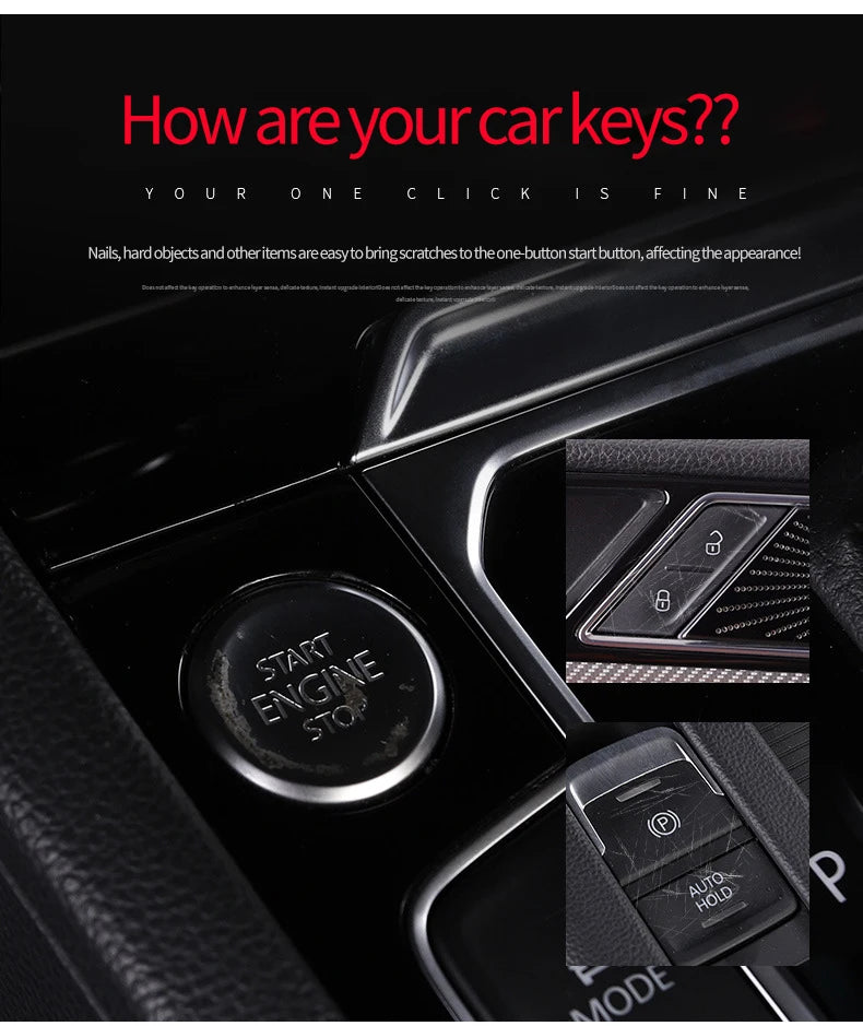 Car door unlocking button decorative sticker is suitable for Volkswagen VW new CC aluminum alloy interior button accessories