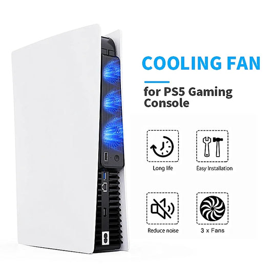 For PS5 Gaming Console Universal Cooling Fan PS5 Console Cooling Fan With LED Lights, Silent Noise Reduction Fan