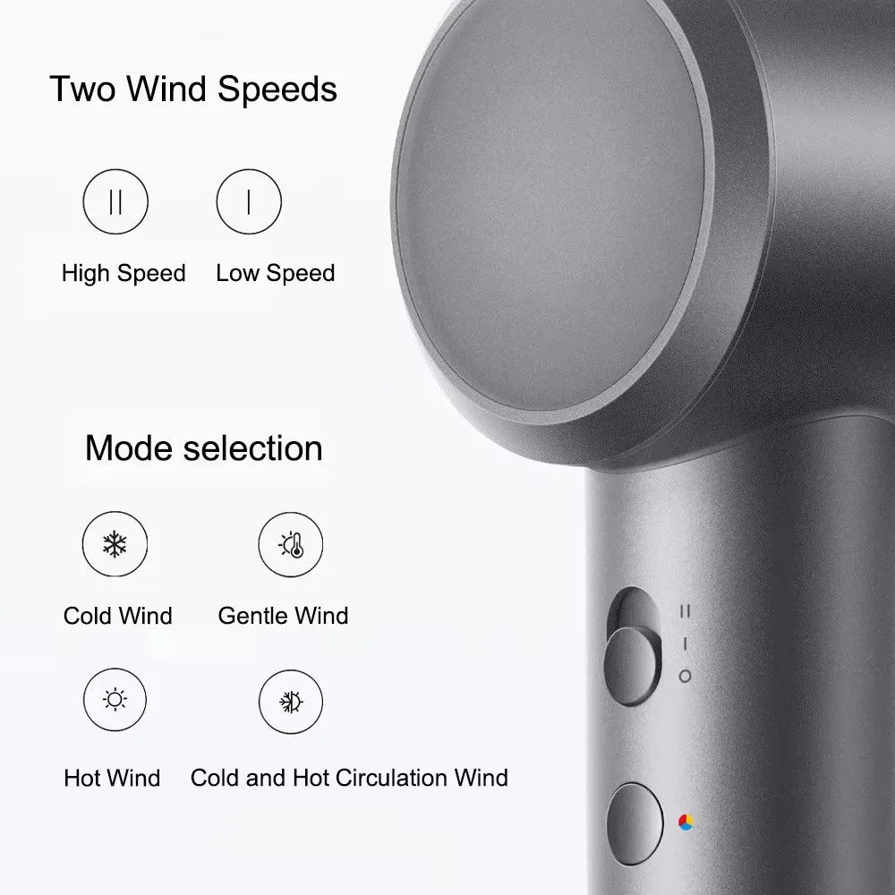 MIJIA H501  Xiaomi High Speed Hair Dryer 62m/s 1600W Negative Ion Hair Care 110000 Rpm  62m/s wind speed Dry 220V CN Version   ﻿