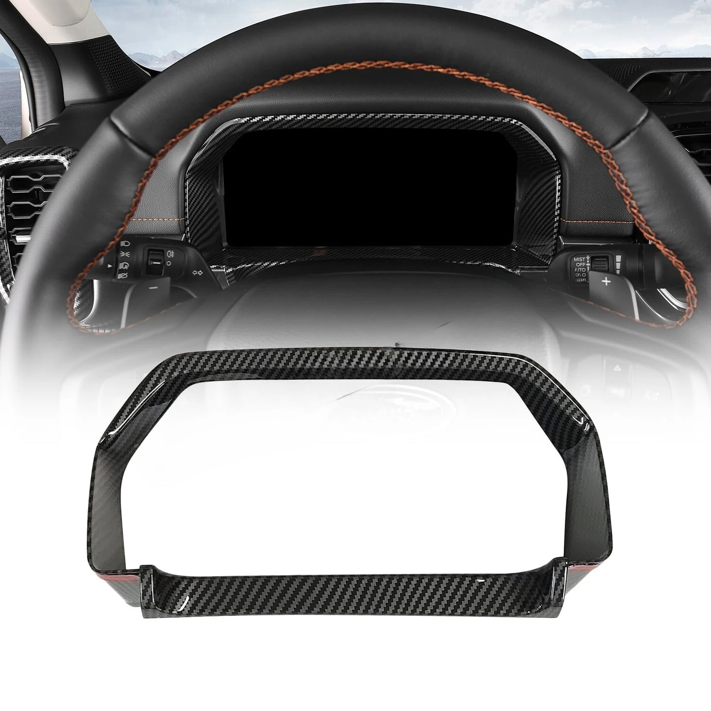 Fit for Ford Ranger 2024 2025 Interior Protection Sticker Carbon Fiber Grain Gear Shift Panel Cover Trim