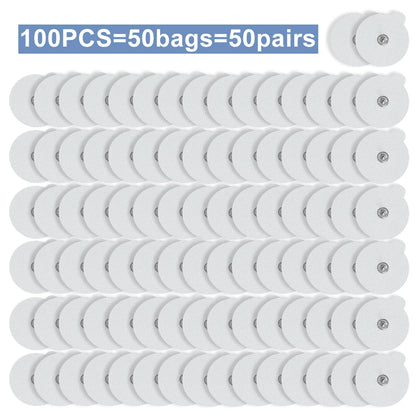 50/100pcs Round TENS EMS Electrode Pads for Pulse Electric Digital Massage Machine Gel Slimming Muscle Stimulation Patches