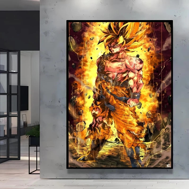 Canvas Posters Dragon Ball Goku Picture Children Gifts Home Decoration Waterproof Comics Pictures High Quality Wall Art Classic