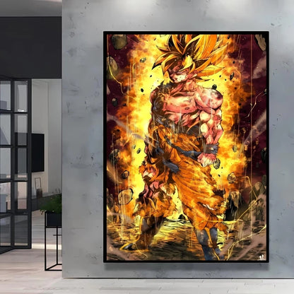 Canvas Posters Dragon Ball Goku Picture Children Gifts Home Decoration Waterproof Comics Pictures High Quality Wall Art Classic