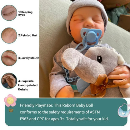 18inch Full body silicone vinyl Reborn Doll Levi Newborn Baby Size  doll 3D Skin High quality Gift