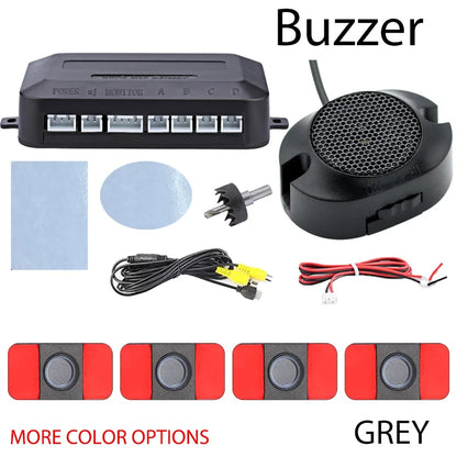 AHD CVBS Video Reversing Radar 16.5mm Embedded Probe 6 Colors Buzzer Alarm Easy Installation Universal Car Parking Assist Kit