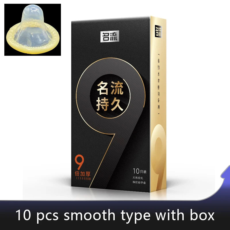 9 Times Delayed Ejaculation Condoms For Men Reduce Sensitivity Pysical Ultra Thick Long Last Condom Penis Sleeves Sex Toys Tool