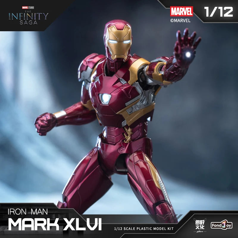 1/12 Original FondJoy Iron Man Tony Stark Legend Action Figure MK45 MK46 MK50 MK4 DIY Building Block Toys Collection Anime Model