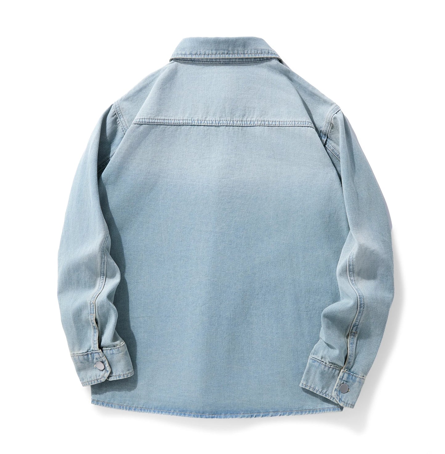 Men's Casual Denim Shirt Jacket Classic Button Up Workwear Style Jean Coat for Spring Fall