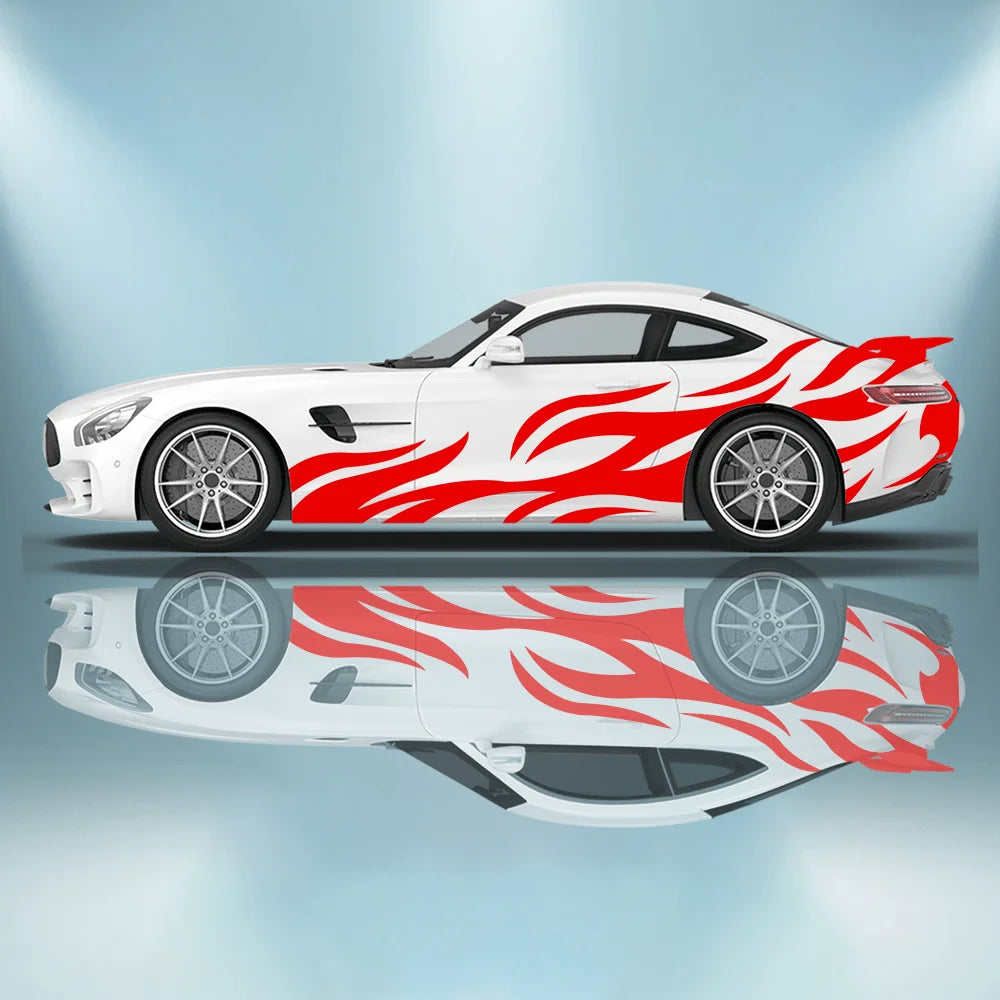 Creative Personality Flame Car Sticker Full Body Decal Wrap Scratch Protection Car Sticker Waterproof Car Vinyl Wraps