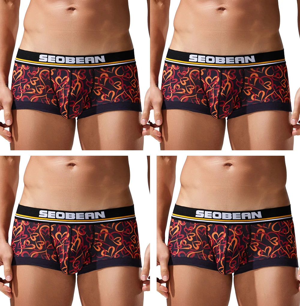 Tauwell 4-Pack Men's Summer Ice-Cool Comfortable Boxer Briefs Underwear Soft Breathable Casual Briefs for Men