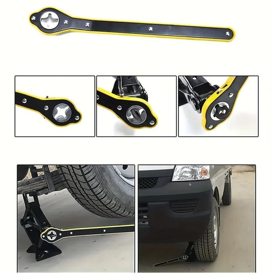 Auto Labor Saving Jack Ratchet Wrench,Long Handle Scissor Lug Wrench, 360° Forward And Reverse Knob Design,Tire Wheel Wrench