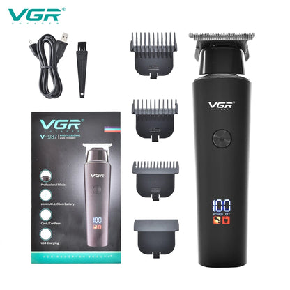 VGR Hair Trimmer 0mm Hair Clipper LED Display Hair Cutting Machine Professional Electric Rechargeable 0mm Trimmer for Men V-937