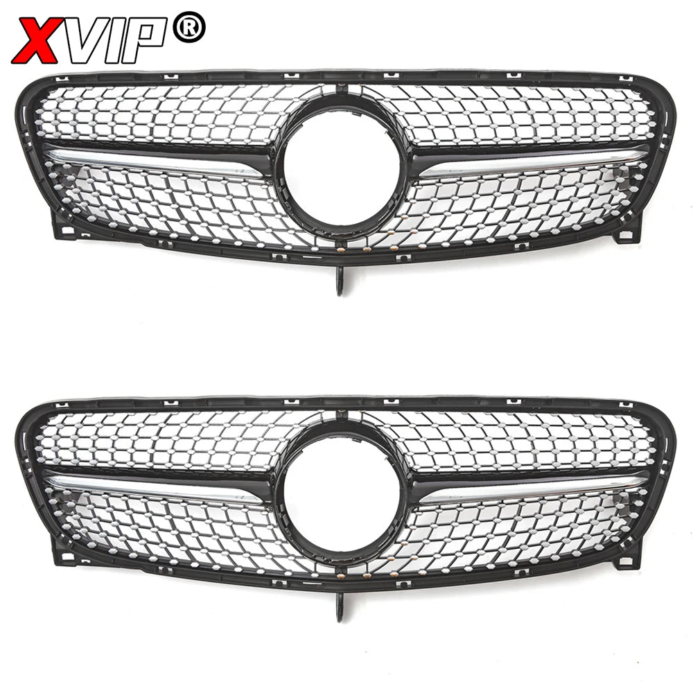 XVIP Chrome Diamonds Style Racing Grille For Mercedes Benz GLA-Class X156 GLA180 GLA200 GLA250 2014-2016 GTR Style Bumper Grille