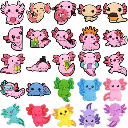 12-100pcs Pink Salamander Shoe Charms For Sandals,Shoe Decoration Accessories Shoe Pins Great Gift For Men Wom