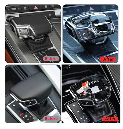 For Audi A4 A5 A6 A7 A8L Q5 Q7 Q8 RS4 RS5 RS6 RS7 S4 S5 SQ5 QS8 C8 S8 Crystal gear head Shift head Transmission handle cover