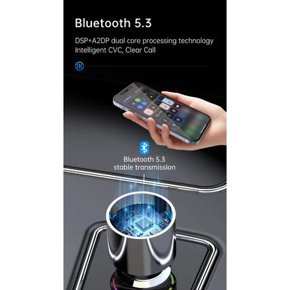 News AUX Player RGB LightBluetooth FM Transmitter Handsfree Car MP3 Player Stereo Car FM Modulator PD30W Quick Charge QC3.0