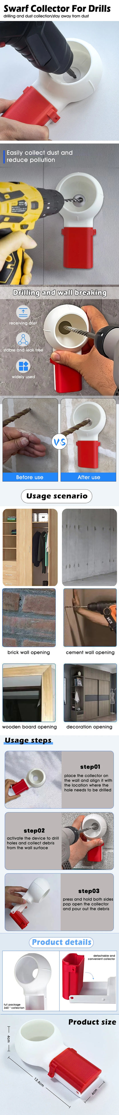 Electric Drill Dust Cover Household Electric Hammer Drilling Dust Cover Drill Debris Catcher Containment Device Dust Stopper