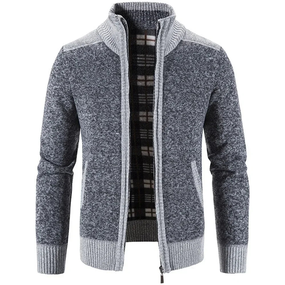 Autumn Winter Men's Thick Sweater Loose Casual Cardigan Sweater Jacket Zip Knitted Sweater Men Streetwear