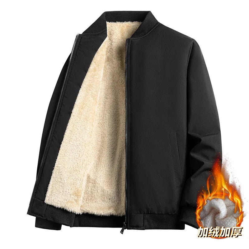Lamb Velvet Jacket Winter Warm Baseball Collar Jacket Men'S 2025 New Fashion Casual Jacket Jackets Trench Coat Fishing Hoodies