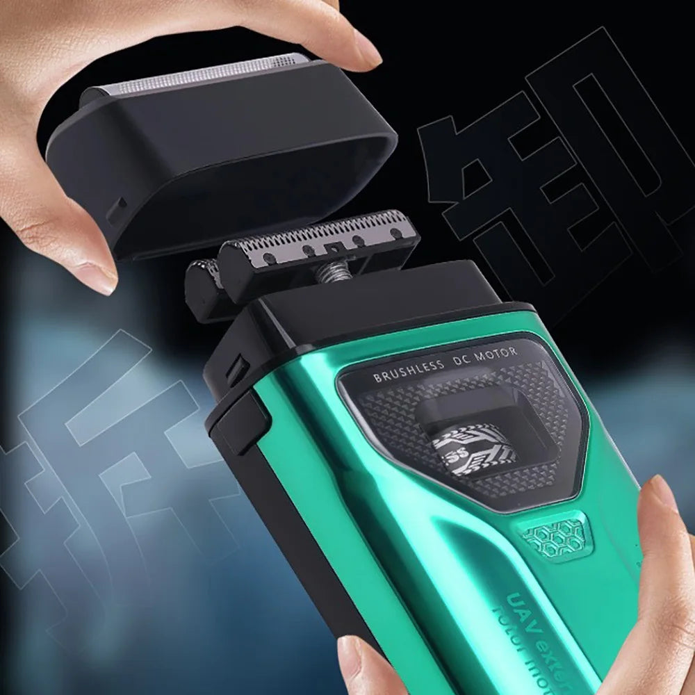 Kemei T299 Professional Barber Foil Shaver Bald Head Reciprocating Razor External Rotor Brushless Motor Beard Trimmer for Men