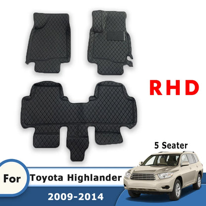 RHD Car Floor Mats For Toyota Highlander XU50 Kluger 2014 2013 2012 2011 2010 2009 (5 Seater) Auto Carpet Accessories Interior