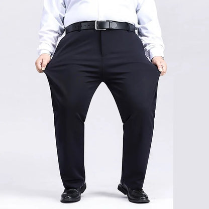 Men Suit Pants Thick Autumn Stretched Business Loose Straight Work Plus size 150KG 48 50 52 Spring Male Office Formal Trousers