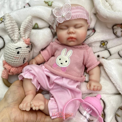 19inch Chubby Full Soft Silicone Reborn Doll Can Open Mouth Fine Realistic Features Companion Toy For Emotional Support