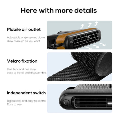 Yanace Portable Car Seat Cooling Fan USB Rechargeable Backseat Air Cooler with Strong Wind for Summer Travel Accessories