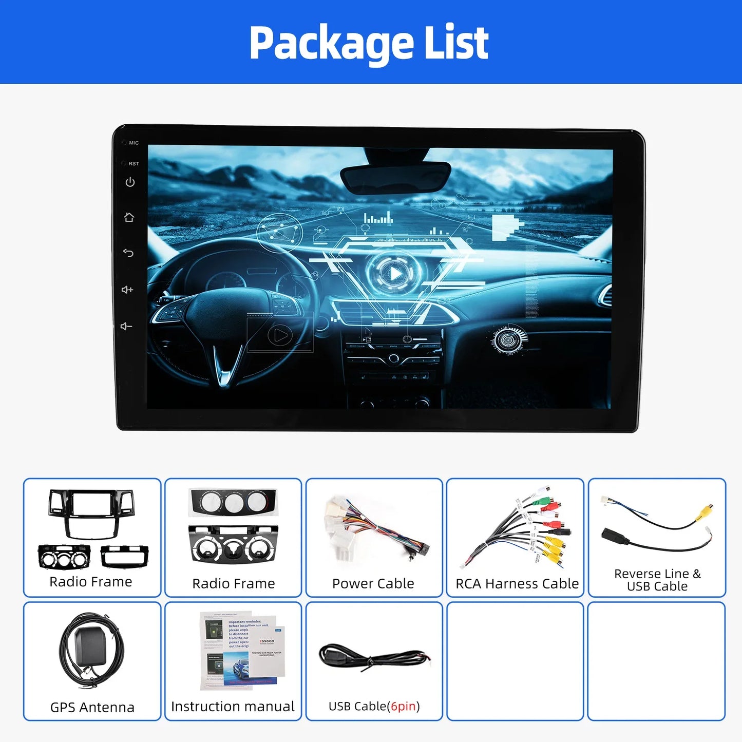 DAB+ 9“ Android 15 For Toyota Fortuner HILUX Revo Vigo N70 2007-2015 Multimedia Video Player Stereo GPS 2din Carplay Car Radio