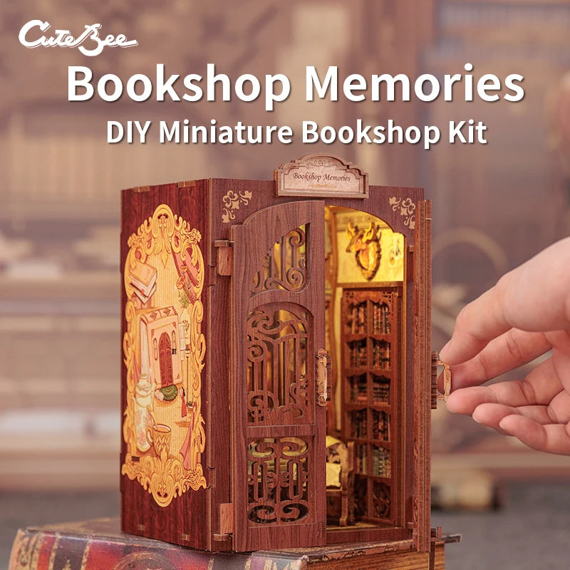 Cutebee DIY Dollhouse Kit Wooden Doll Houses Miniature Doll house Assembled With Light  Model Casa for Children Adult Gifts