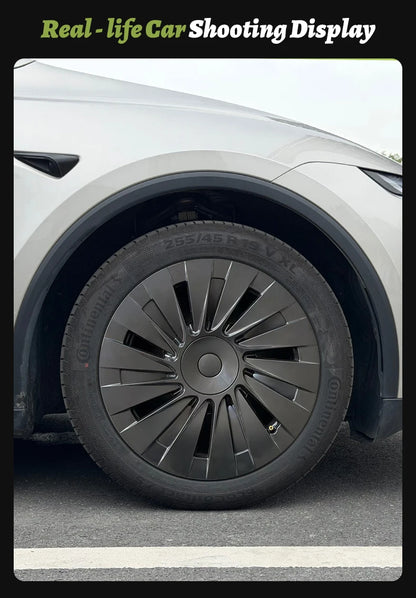 4PCS for Tesla Model Y 2026 Standard 18 Hub Caps, Full Rim Covers Replacement Wheel Cover Accessories for Standard Edition