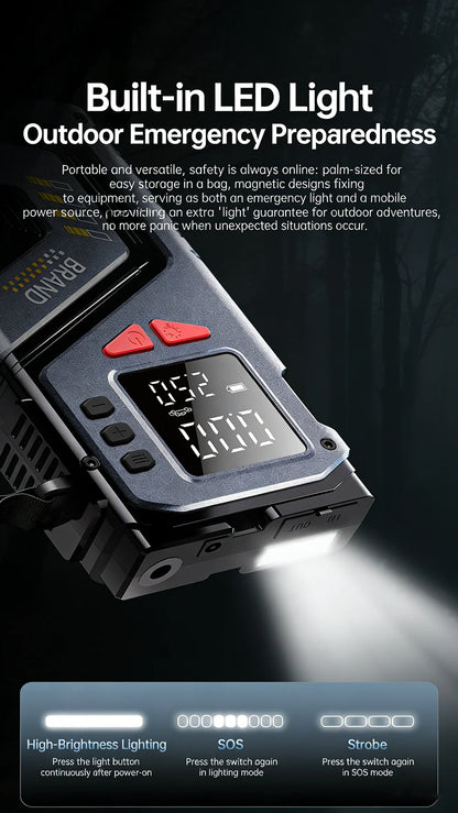 YIJU Car Jump Starter And Air Inflator 10.2 Bar Fast Fill -40°C-80°C Low-Temp Work Battery with Tire Monitoring Portable Charger