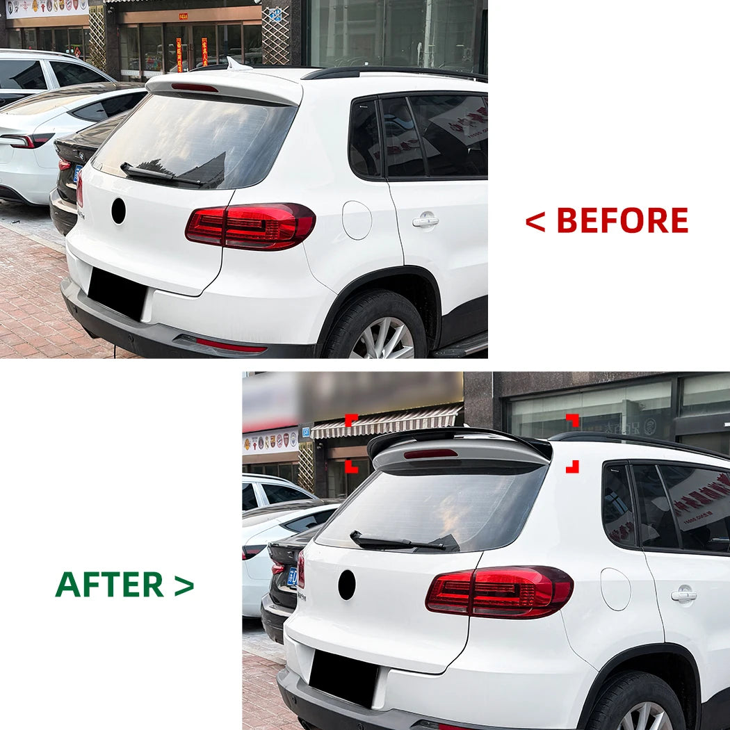 Car Rear Trunk Roof Spoiler Tail Upper Wing For VW Tiguan MK1 2007-2016 Glossy Black Rear Spoiler Wing