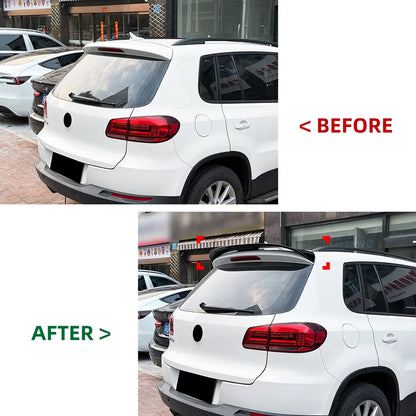 Car Rear Trunk Roof Spoiler Tail Upper Wing For VW Tiguan MK1 2007-2016 Glossy Black Rear Spoiler Wing