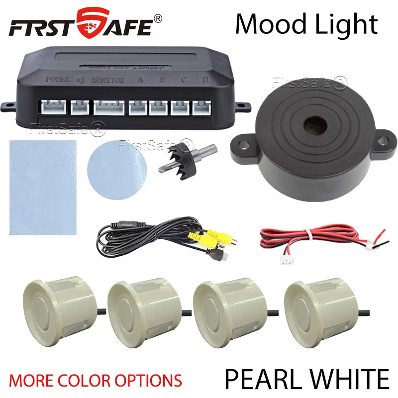 22mm Flat Sensor CVBS Vehicle Mounted Video Visual Parking Backup Radar Distance Alarm Universal Auto Safety Auxiliary Kit