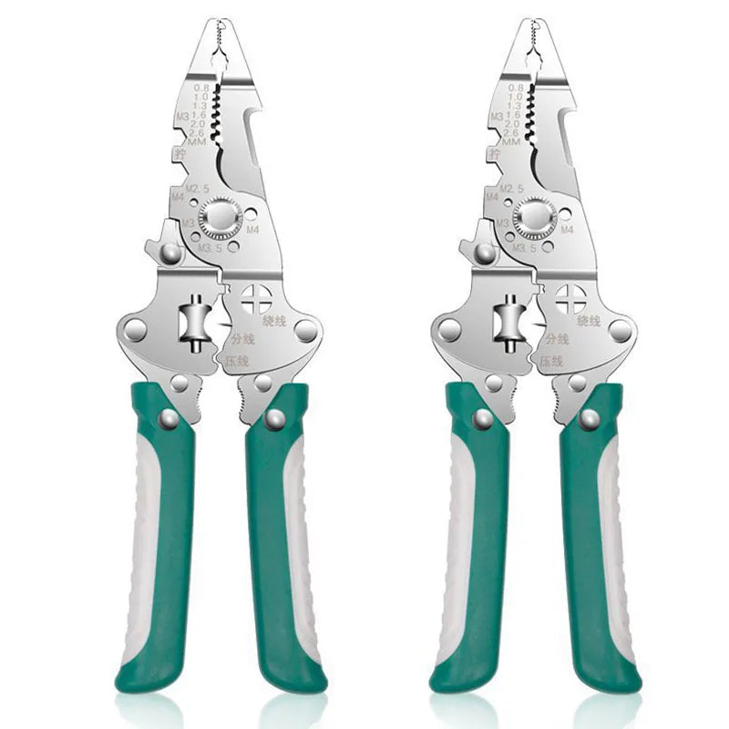 ZK Pliers Multi Functional Folding Electrician Wire Stripping And Cutting Pliers Wire Splitting And Crimping Pliers Wiring Plier